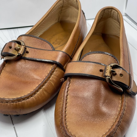 Tod’s Women Slip on Buckle Tan Leather Loafers. Size 6.5 US (36.5 Italian). - Picture 2 of 12